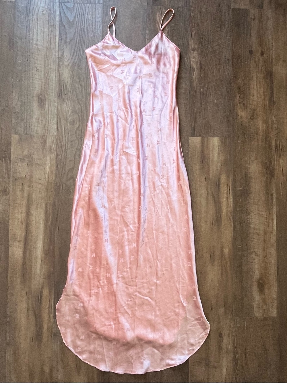 Vintage Parisian Maid for Nordstrom Satin Slip Dress Sz Small Petite Butterfly